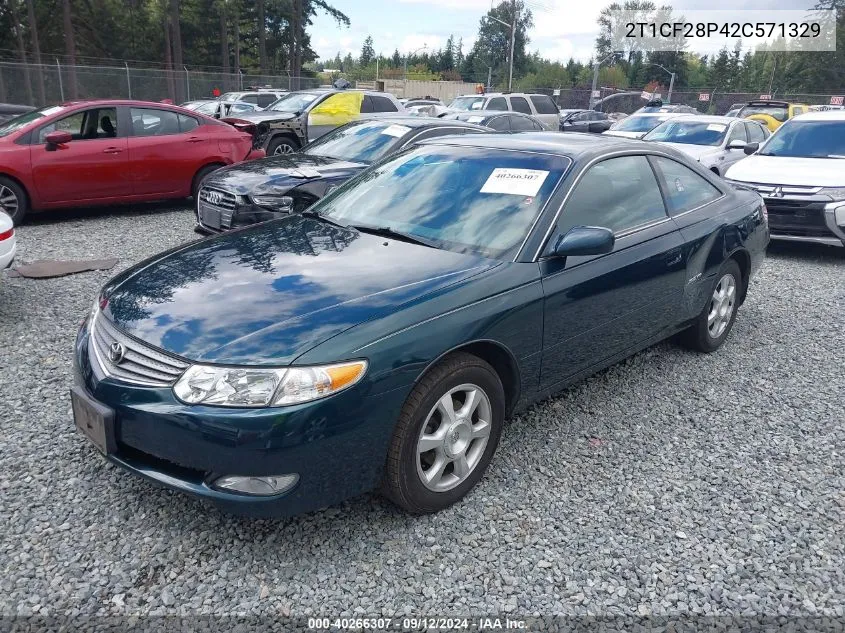 2002 Toyota Camry Solara Sle V6 VIN: 2T1CF28P42C571329 Lot: 40266307