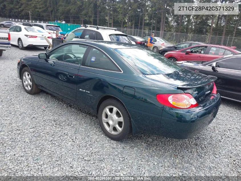 2002 Toyota Camry Solara Sle V6 VIN: 2T1CF28P42C571329 Lot: 40266307