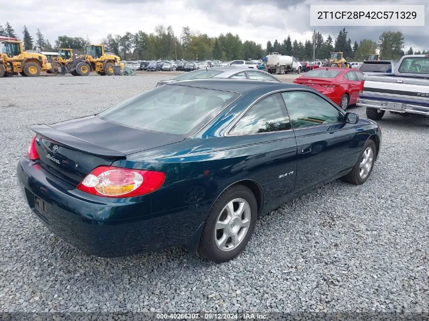 2002 Toyota Camry Solara Sle V6 VIN: 2T1CF28P42C571329 Lot: 40266307