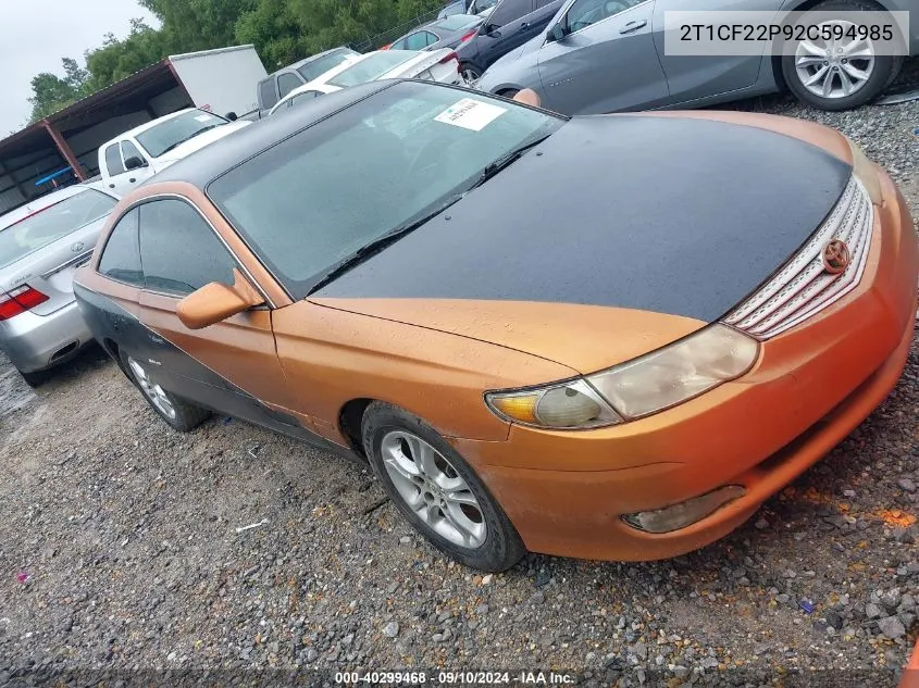 2002 Toyota Camry Solara Se V6 VIN: 2T1CF22P92C594985 Lot: 40299468