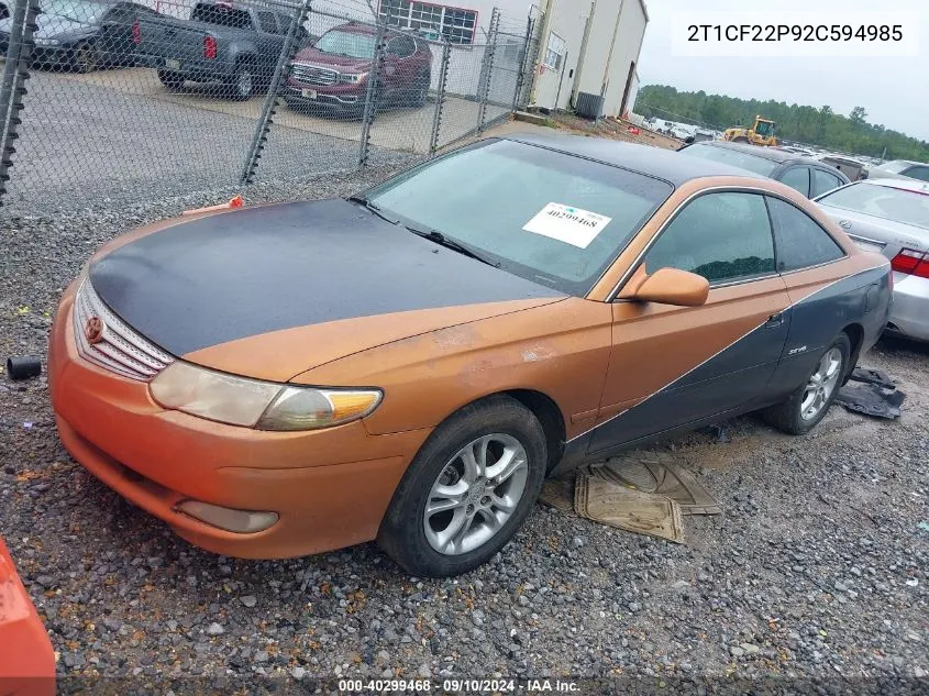 2002 Toyota Camry Solara Se V6 VIN: 2T1CF22P92C594985 Lot: 40299468