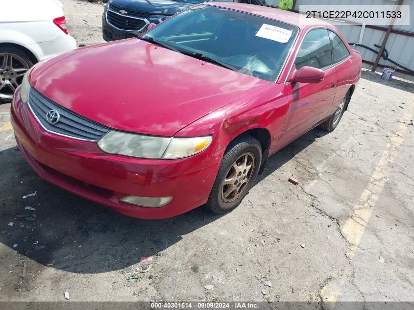 2002 Toyota Camry Solara Se VIN: 2T1CE22P42C011533 Lot: 40301514