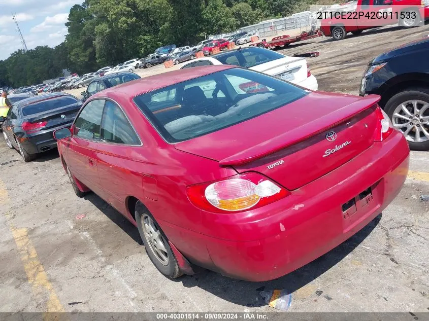 2002 Toyota Camry Solara Se VIN: 2T1CE22P42C011533 Lot: 40301514