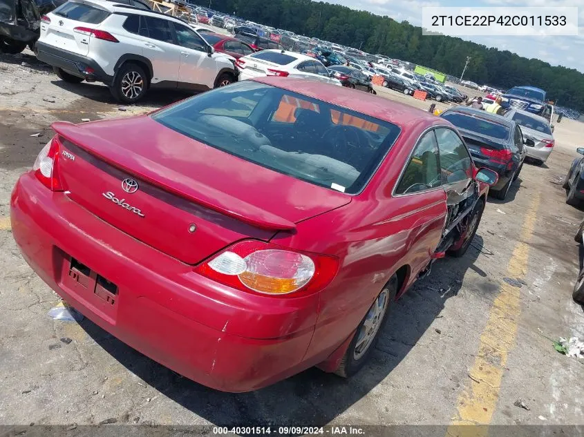 2002 Toyota Camry Solara Se VIN: 2T1CE22P42C011533 Lot: 40301514