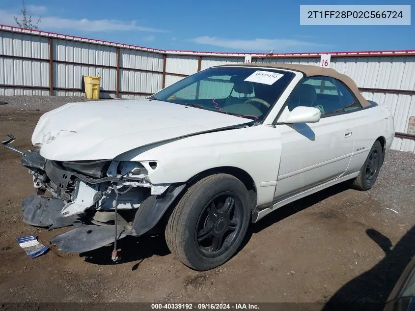 2T1FF28P02C566724 2002 Toyota Camry Solara Sle V6