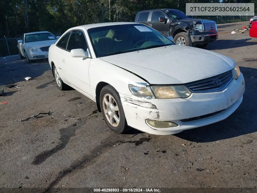 2003 Toyota Camry Solara Se V6 VIN: 2T1CF22P33C602564 Lot: 40298903