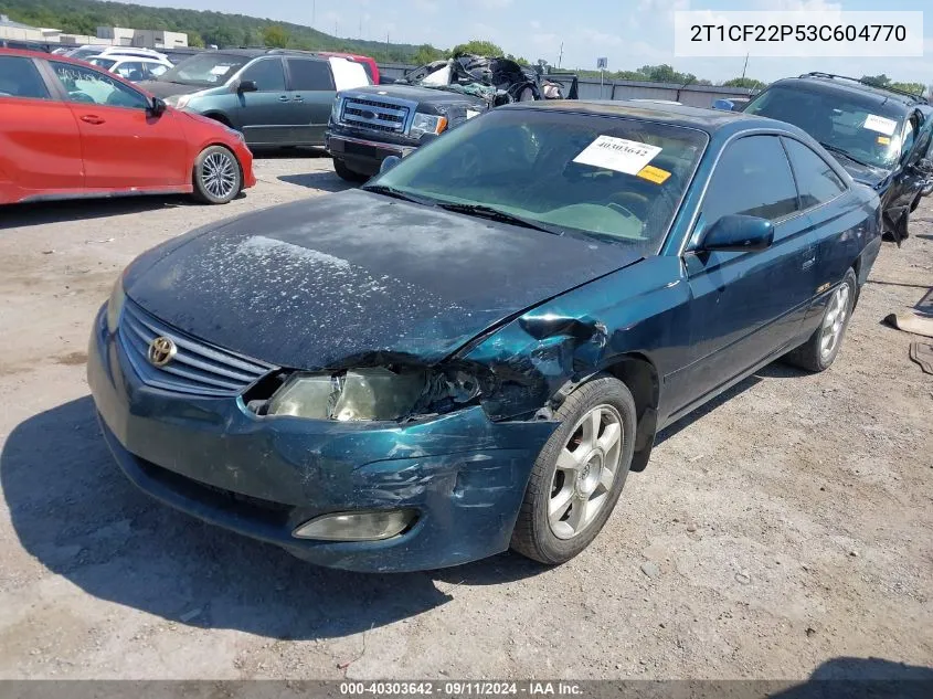 2003 Toyota Camry Solara Se/Sle VIN: 2T1CF22P53C604770 Lot: 40303642