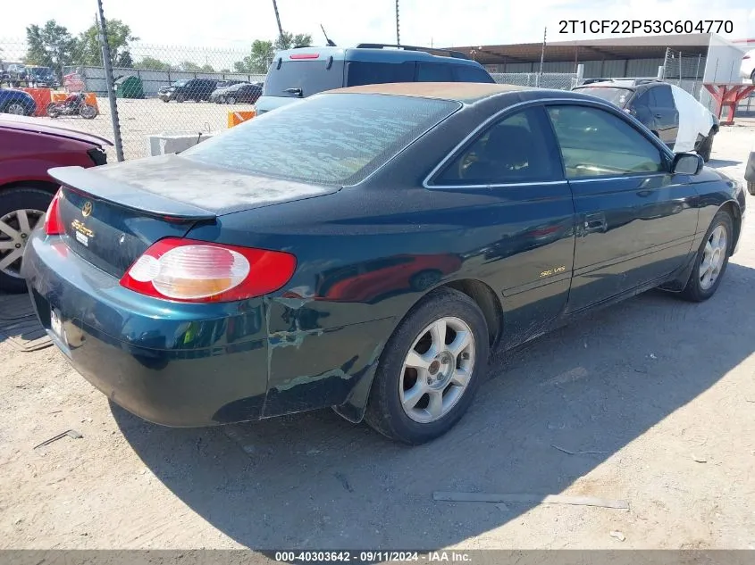 2003 Toyota Camry Solara Se/Sle VIN: 2T1CF22P53C604770 Lot: 40303642