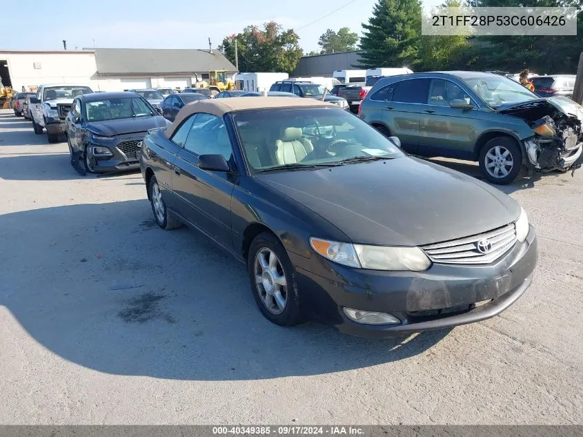 2003 Toyota Camry Solara Se/Sle VIN: 2T1FF28P53C606426 Lot: 40349385