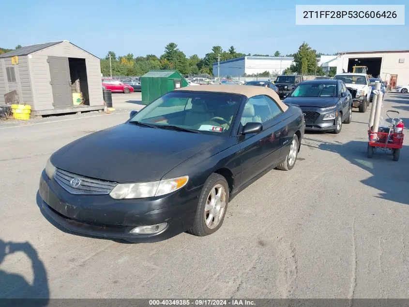 2003 Toyota Camry Solara Se/Sle VIN: 2T1FF28P53C606426 Lot: 40349385