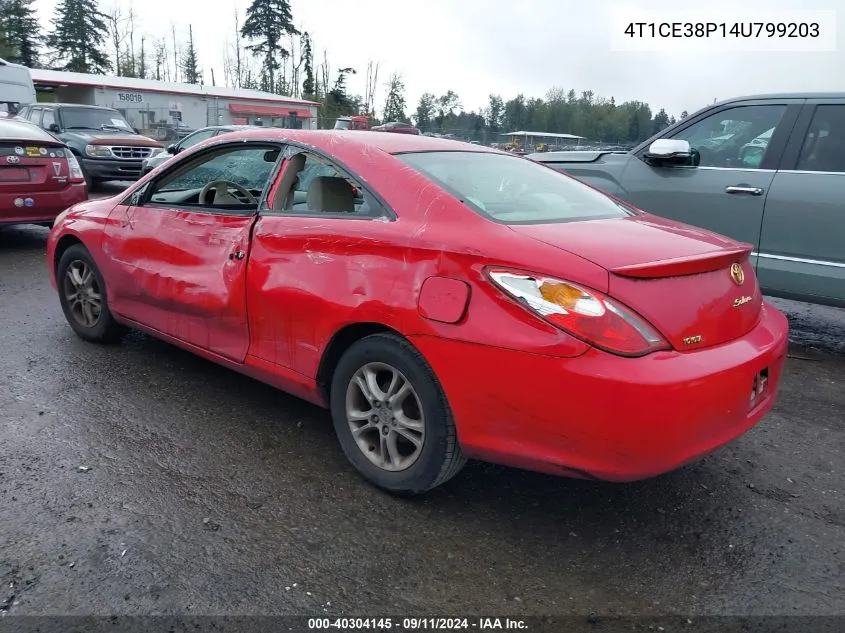 2004 Toyota Camry Solara Se/Sle VIN: 4T1CE38P14U799203 Lot: 40304145