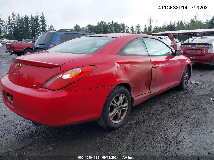 2004 Toyota Camry Solara Se/Sle VIN: 4T1CE38P14U799203 Lot: 40304145