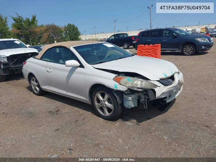 2005 Toyota Camry Solara Sle VIN: 4T1FA38P75U049704 Lot: 40291447