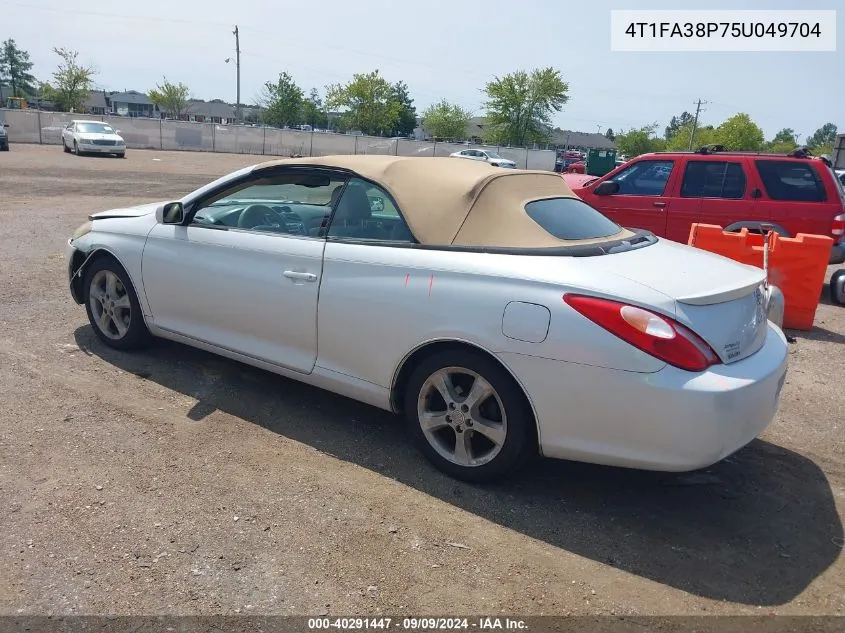 2005 Toyota Camry Solara Sle VIN: 4T1FA38P75U049704 Lot: 40291447