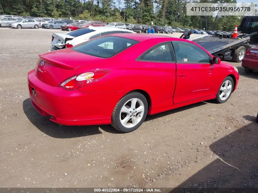 2005 Toyota Camry Solara Se Sport VIN: 4T1CE38P35U956778 Lot: 40322904