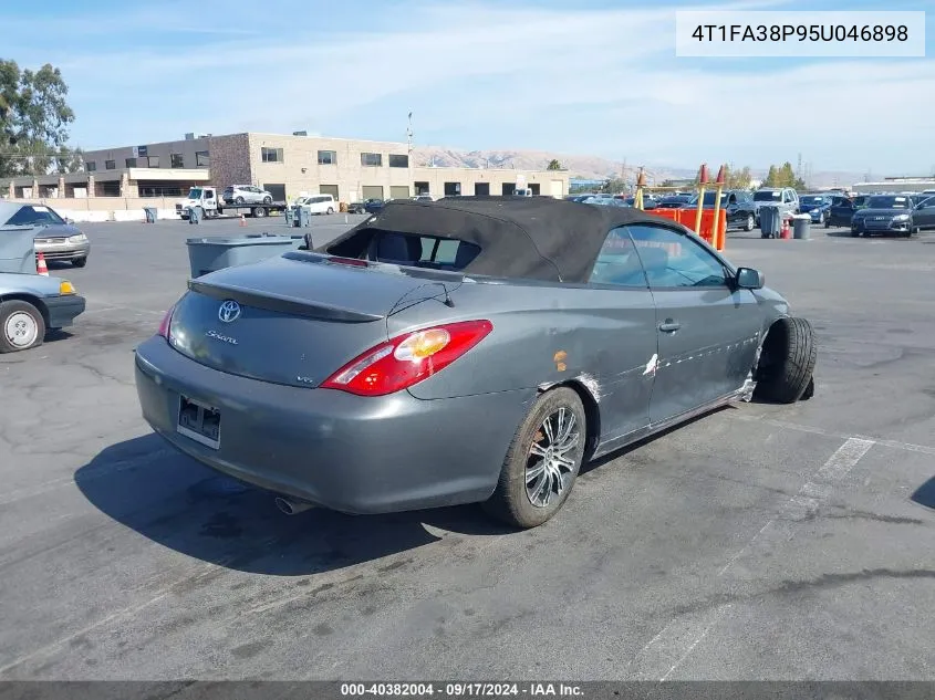 2005 Toyota Camry Solara Se VIN: 4T1FA38P95U046898 Lot: 40382004