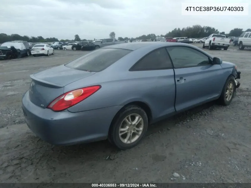 2006 Toyota Camry Solara Se VIN: 4T1CE38P36U740303 Lot: 40336553