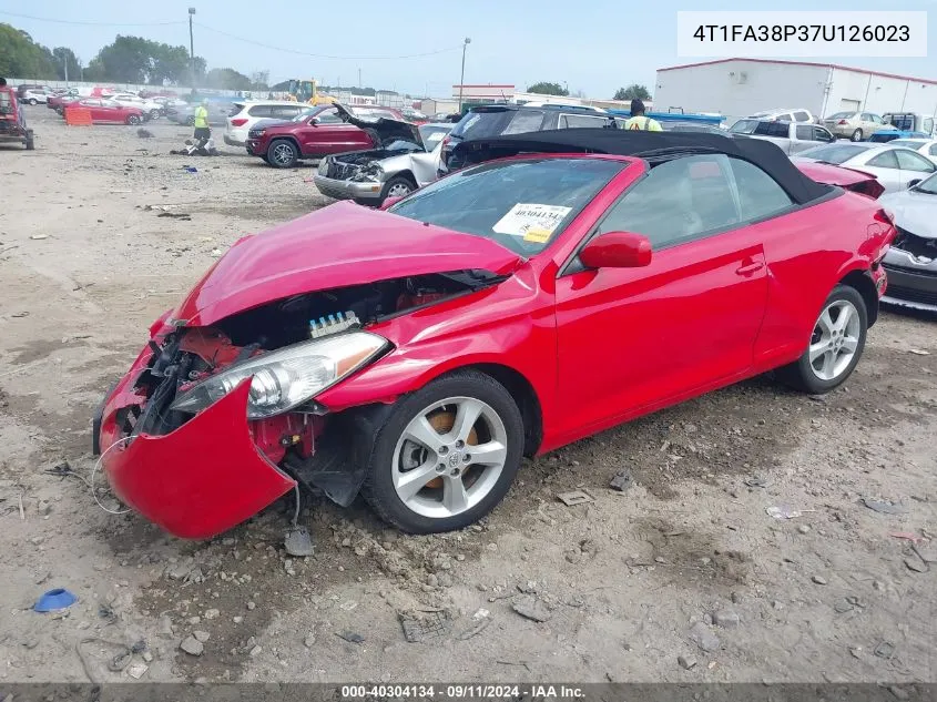 2007 Toyota Camry Solara Sle VIN: 4T1FA38P37U126023 Lot: 40304134