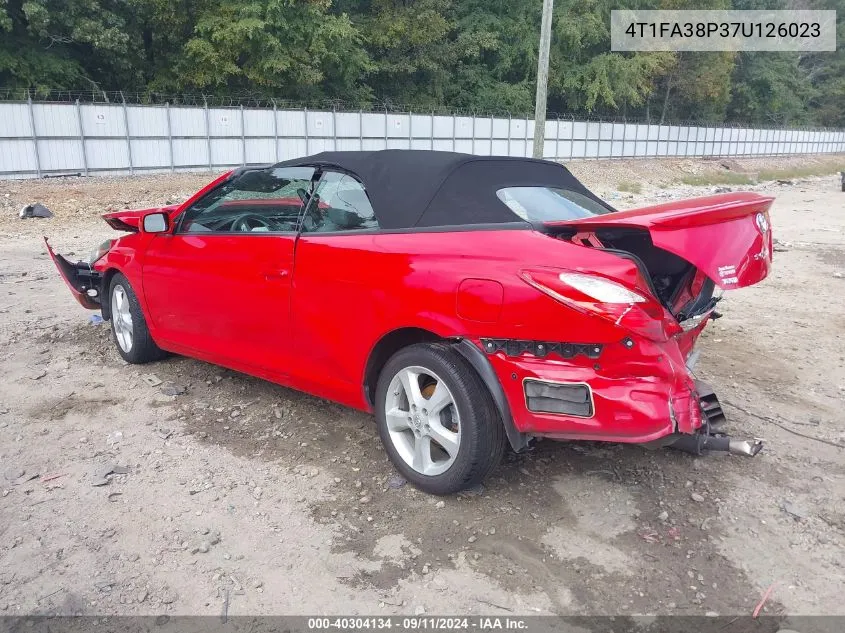 4T1FA38P37U126023 2007 Toyota Camry Solara Sle