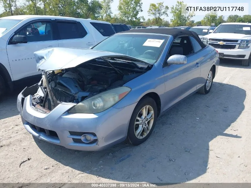 2007 Toyota Camry Solara Se VIN: 4T1FA38P27U117748 Lot: 40337398