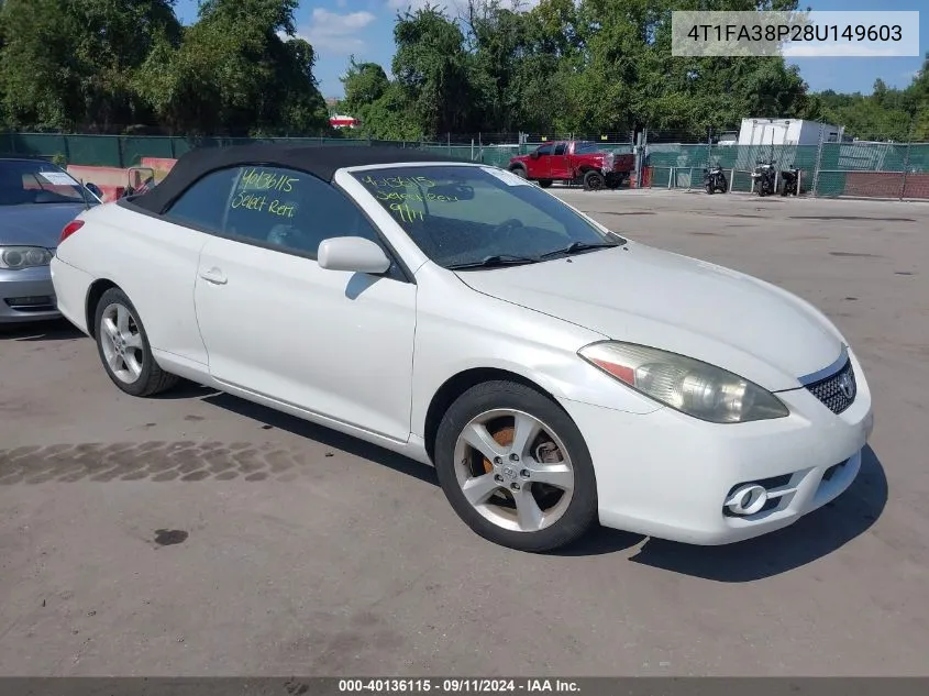 4T1FA38P28U149603 2008 Toyota Camry Solara Sle