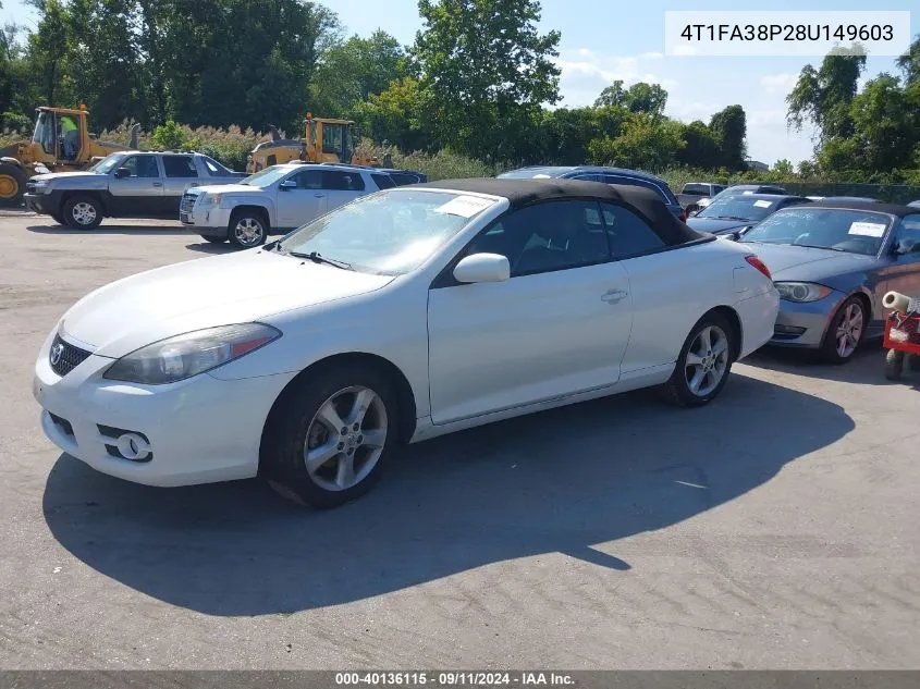 2008 Toyota Camry Solara Sle VIN: 4T1FA38P28U149603 Lot: 40136115