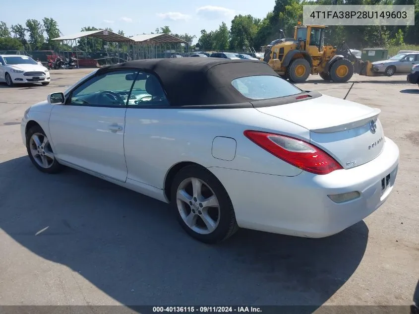 4T1FA38P28U149603 2008 Toyota Camry Solara Sle