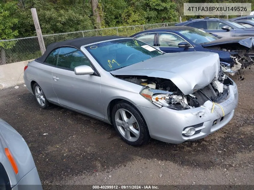 2008 Toyota Camry Solara Sle VIN: 4T1FA38PX8U149526 Lot: 40299512