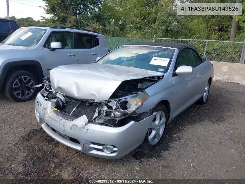 2008 Toyota Camry Solara Sle VIN: 4T1FA38PX8U149526 Lot: 40299512