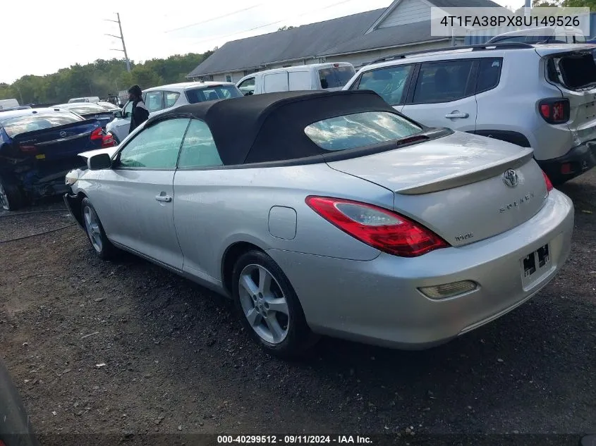 2008 Toyota Camry Solara Sle VIN: 4T1FA38PX8U149526 Lot: 40299512