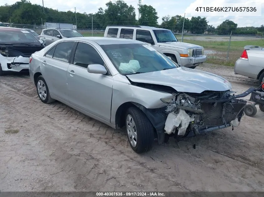 4T1BE46K27U657536 2007 Toyota Camry Le