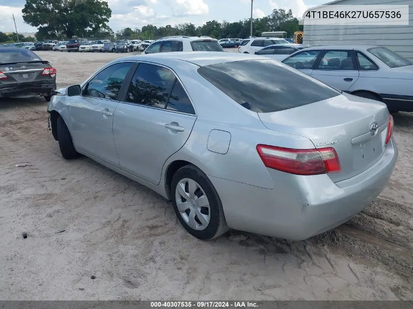 2007 Toyota Camry Le VIN: 4T1BE46K27U657536 Lot: 40307535