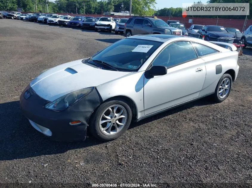 2000 Toyota Celica Gt VIN: JTDDR32T8Y0064072 Lot: 39780435