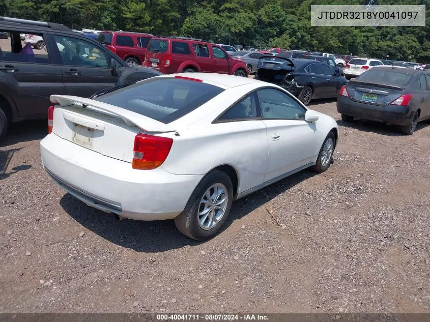 2000 Toyota Celica Gt VIN: JTDDR32T8Y0041097 Lot: 40041711