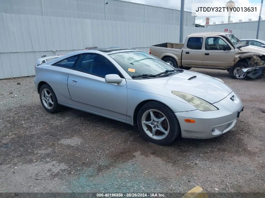 2000 Toyota Celica Gts VIN: JTDDY32T1Y0013631 Lot: 40196856