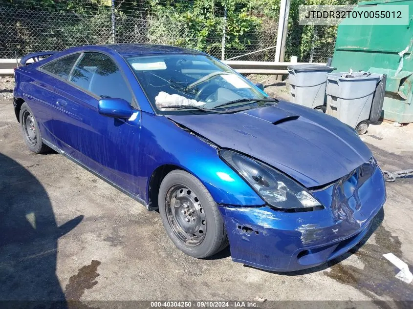 2000 Toyota Celica Gt VIN: JTDDR32T0Y0055012 Lot: 40304250