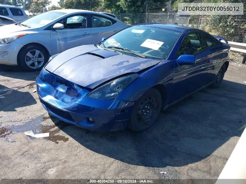 2000 Toyota Celica Gt VIN: JTDDR32T0Y0055012 Lot: 40304250