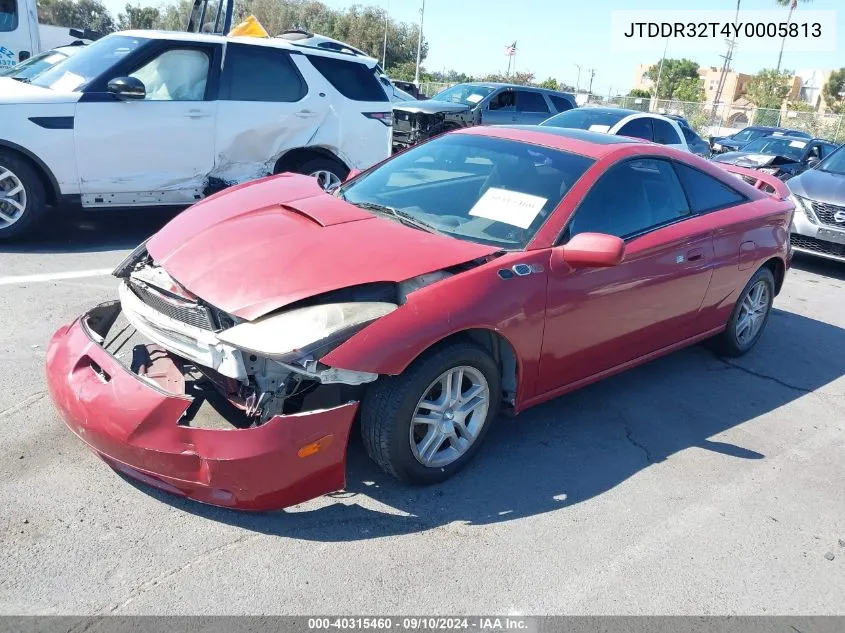 2000 Toyota Celica Gt VIN: JTDDR32T4Y0005813 Lot: 40315460