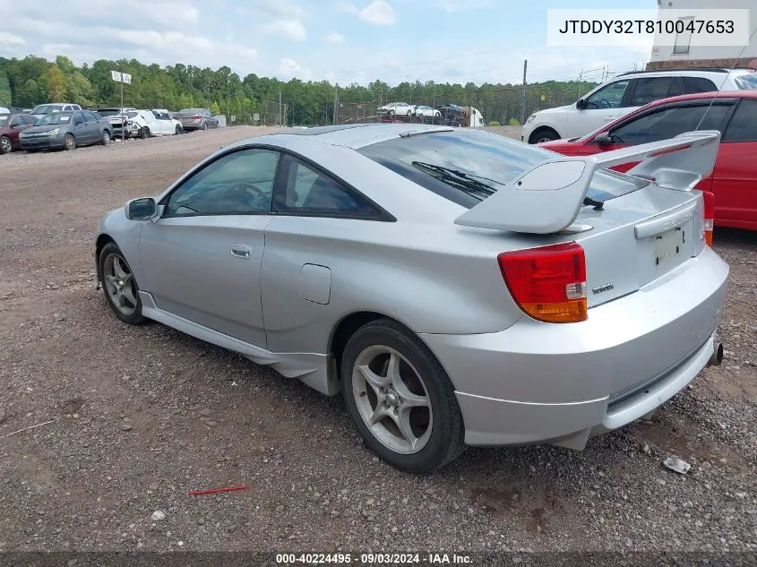 2001 Toyota Celica Gts VIN: JTDDY32T810047653 Lot: 40224495