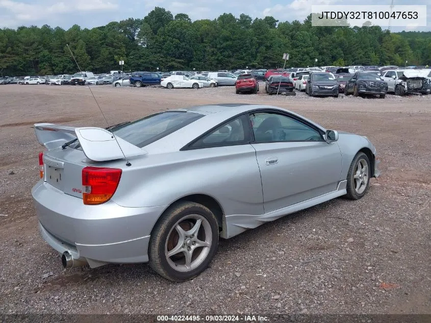 2001 Toyota Celica Gts VIN: JTDDY32T810047653 Lot: 40224495