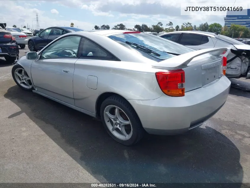 2001 Toyota Celica Gts VIN: JTDDY38T510041669 Lot: 40282531