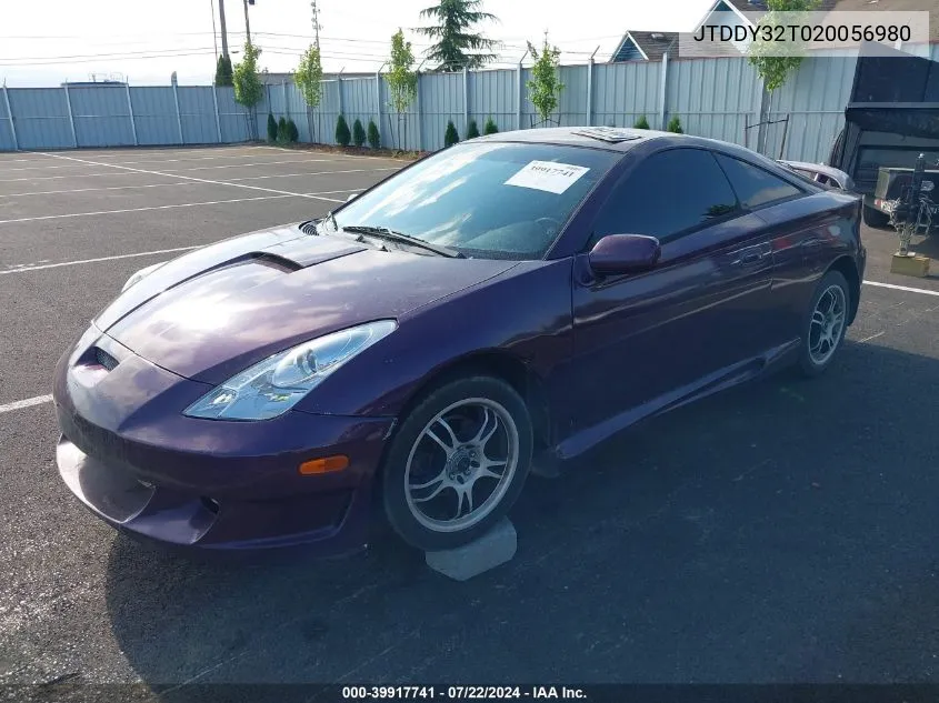 2002 Toyota Celica Gts VIN: JTDDY32T020056980 Lot: 39917741