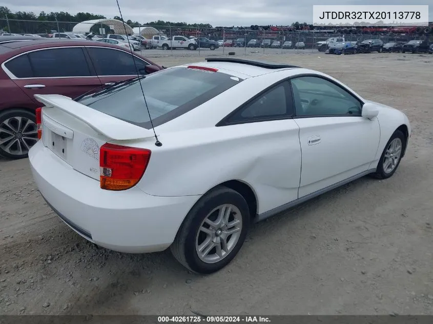 JTDDR32TX20113778 2002 Toyota Celica Gt