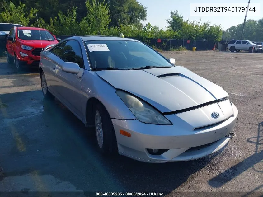 2004 Toyota Celica Gt VIN: JTDDR32T940179144 Lot: 40005235