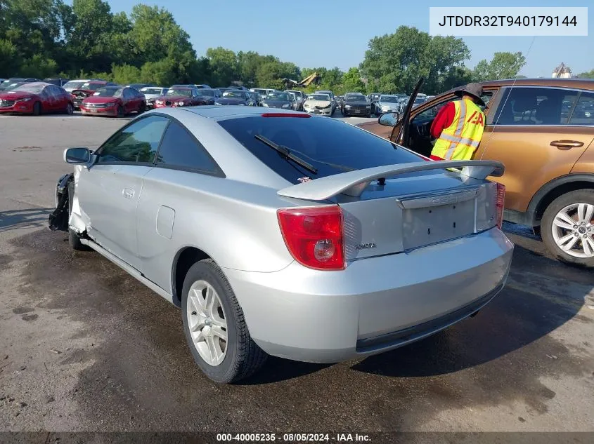 2004 Toyota Celica Gt VIN: JTDDR32T940179144 Lot: 40005235