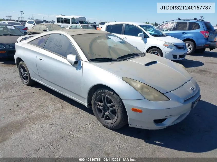 2004 Toyota Celica Gt VIN: JTDDR32T240167787 Lot: 40310786