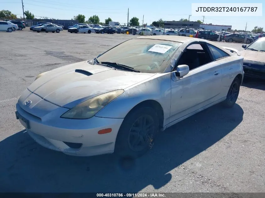 2004 Toyota Celica Gt VIN: JTDDR32T240167787 Lot: 40310786