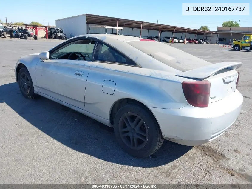 2004 Toyota Celica Gt VIN: JTDDR32T240167787 Lot: 40310786