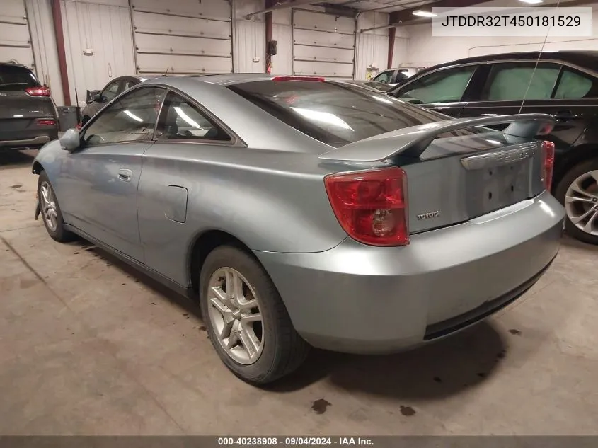 2005 Toyota Celica Gt VIN: JTDDR32T450181529 Lot: 40238908