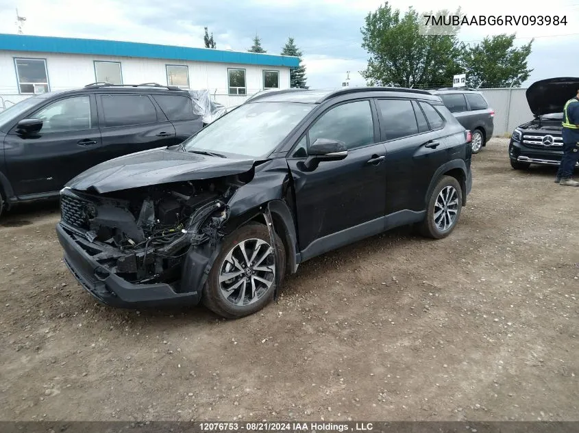 2024 Toyota Corolla Cross Le VIN: 7MUBAABG6RV093984 Lot: 12076753